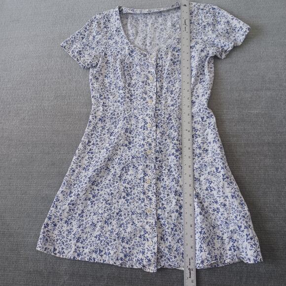 Reformation Margeaux Dress Women 4 Blue Floral Johanna Mini Button Front Cottage - Picture 5 of 13